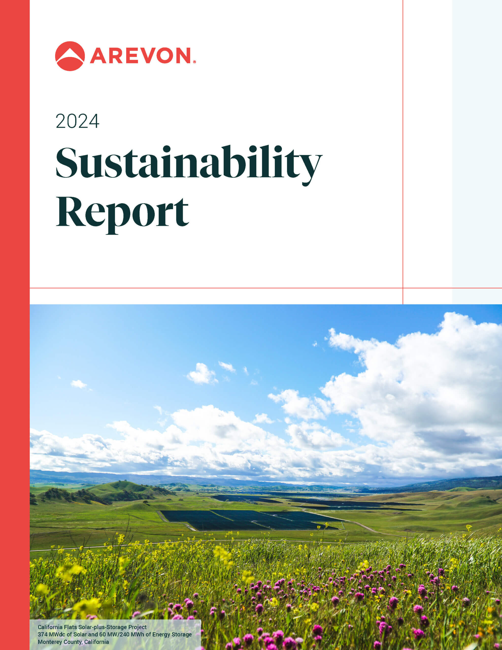 Arevon 2024 Sustainability Report Cover