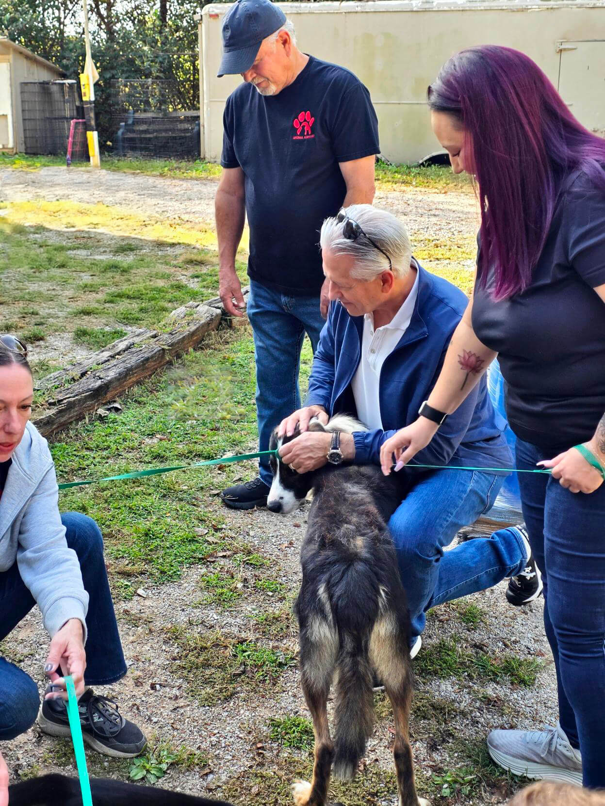 Kevin putting dog at animal shelter